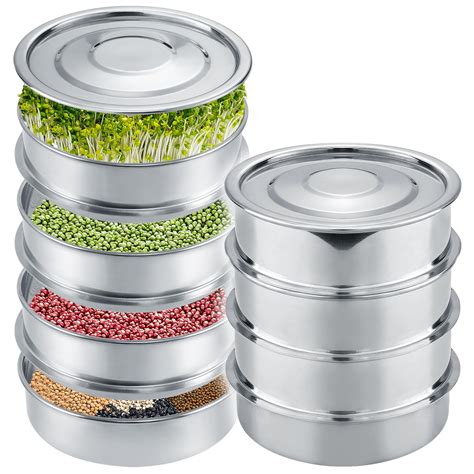 sprouts making box steel|stainless steel stackable sprouting kit.